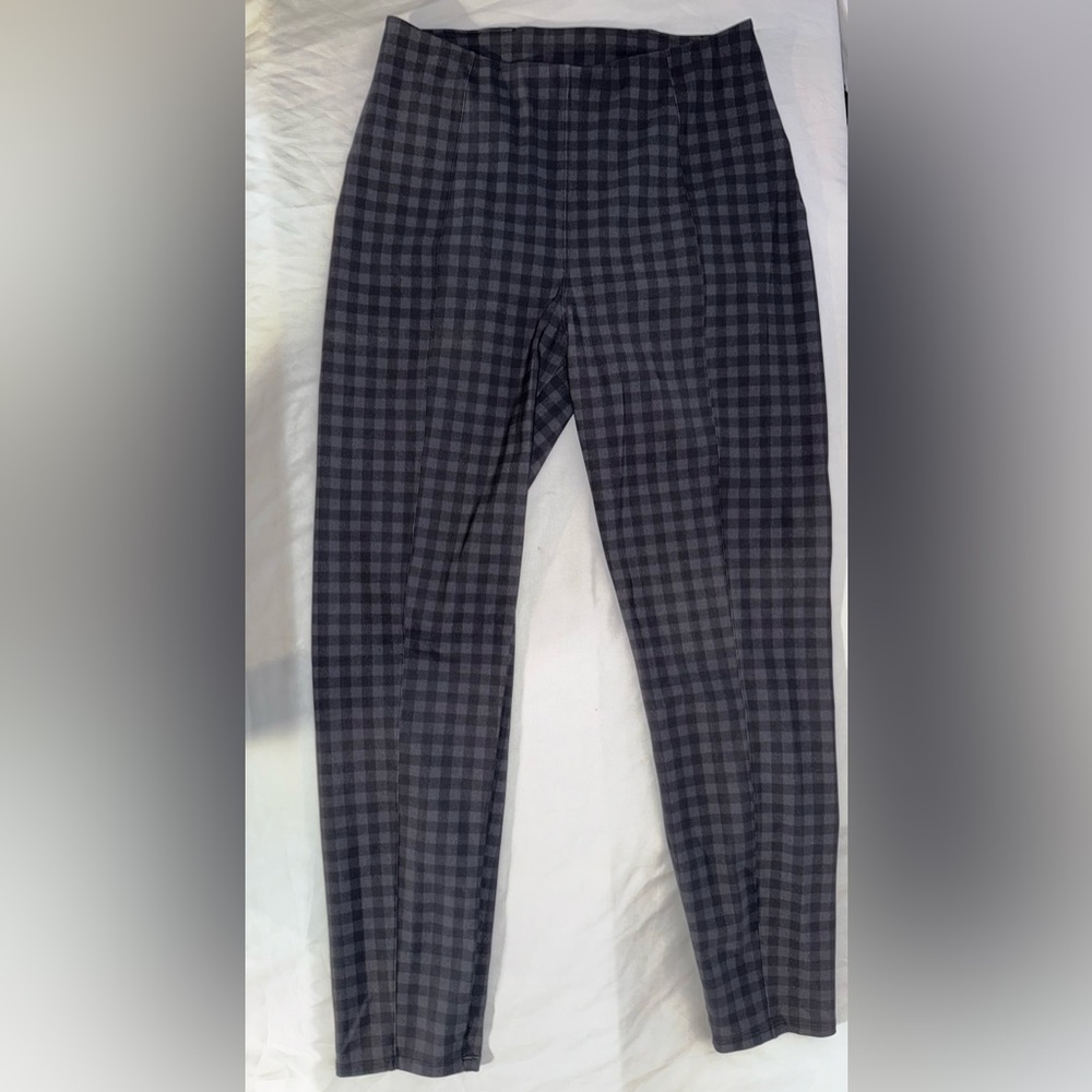 Lululemon Womens Size 10 Gray Checkered Leggings Pants Stretch Athletic Yoga